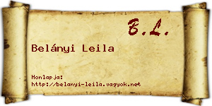 Belányi Leila névjegykártya